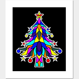 Christmas tree in geometric style Posters and Art